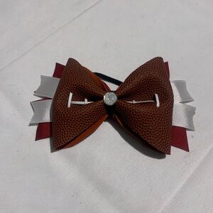 Handmade Brown and Maroon Bow Tie with White Accents
